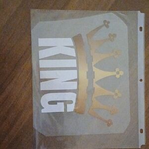 Gold and White King Crown Stencil
